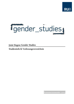 Joint Degree Gender Studies Studieninfo & Vorlesungsverzeichnis