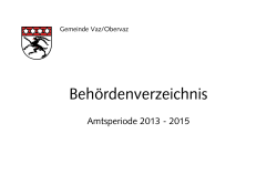 Behördenverzeichnis 2013 - 2015