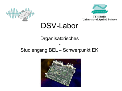 Organisatorisches und Einführung zum Labor, Schwerpunkt EK