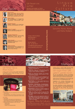 LAC Flyer deutsch - Lingua, Arte & Cultura