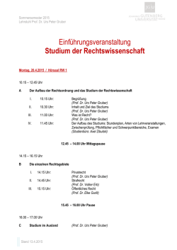 Einf&uuml;hrungsveranstaltung Studium der Rechtswissenschaft