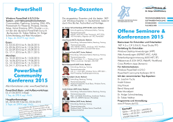 Offene Seminare & Konferenzen 2015 PowerShell - IT