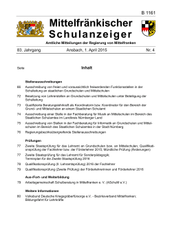 Schulanzeiger 04 2015 - Regierung von Mittelfranken