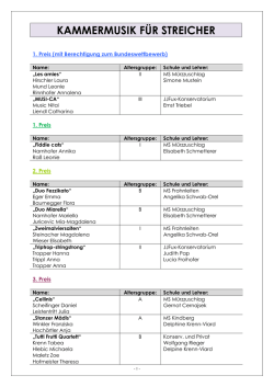 KAMMERMUSIK FÜR STREICHER