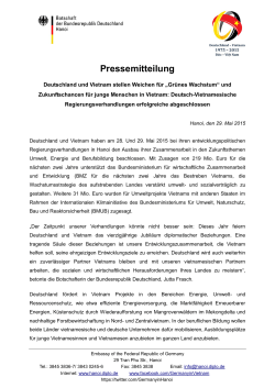 Pressemitteilung - Deutsches Generalkonsulat Ho-Chi-Minh