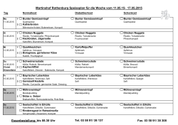 Martinshof Rothenburg Speiseplan für die Woche vom 11.05.15