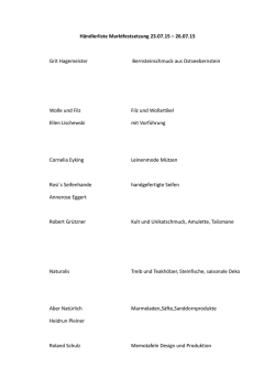 H&auml;ndlerliste Marktfestsetzung 23.07.15 &ndash; 26.07.15 Grit