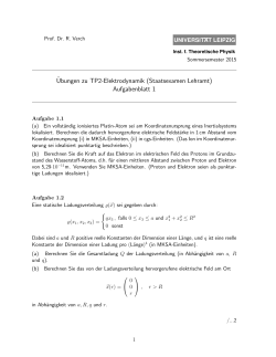 Aufgabenblatt 1 - Institut für Theoretische Physik