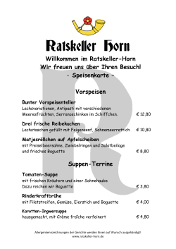 Speisenkarte Ratskeller-Horn