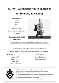 47. IVV - Waldwandertag in St. Roman am Sonntag, 31.05.2015