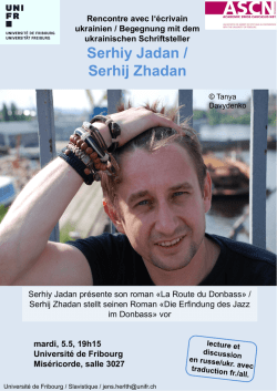 Serhiy Jadan / Serhij Zhadan - Les &Eacute;ditions Noir sur Blanc