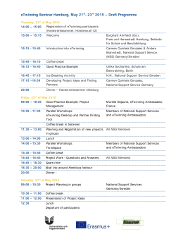 eTwinning Seminar Hamburg, May 21st