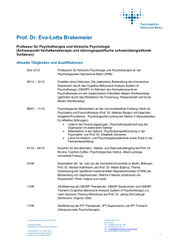 Informationen zur Person - Psychologische Hochschule Berlin