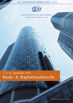 ilf-sommerlehrgang 2015 - Institute for Law and Finance