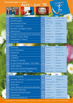Veranstaltungen April - Juni 2015