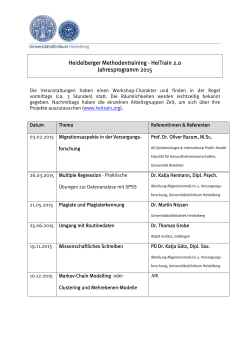 Heidelberger Methodentraining - HeiTrain 2.0 Jahresprogramm 2015