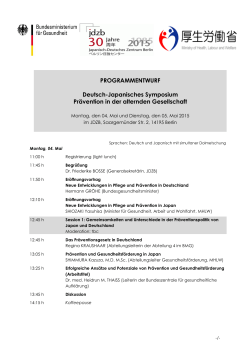 PROGRAMMENTWURF Deutsch-Japanisches Symposium