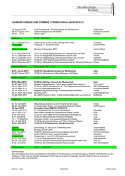jahresplanung und termine / ferien schuljahr 2014-15