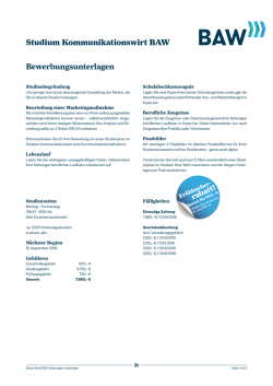 Bewerbungsbogen Tagesstudium
