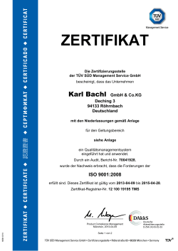 ZERTIFIKAT - Karl Bachl GmbH & Co.KG