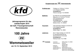 Jahresprogramm 2015