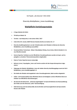 Inhalte Wahlpflichtmodule