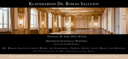 klavierabenD Dr. roman salyUtov