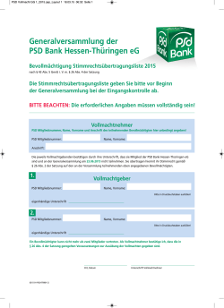 Vollmacht Stimmrechtsübertragung - PSD Bank Hessen