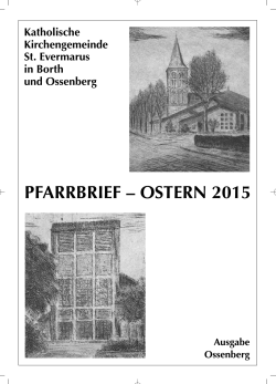 Pfarrbrief Ostern 2015 (Ausgabe Ossenberg)