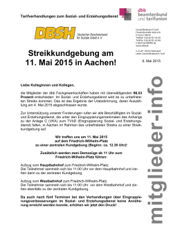 Streikaufruf für den 11.05.2015 in Aachen