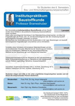 Institutspraktikum Baustoffkunde