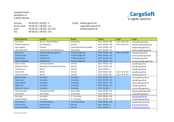 CargoSoft GmbH Buschhöhe 10 D-28357 Bremen Zentrale: +49 (0