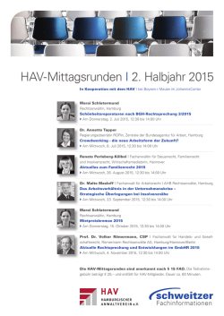 HAV-Mittagsrunden I 2. Halbjahr 2015