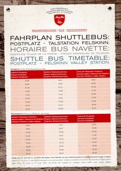horaire buS naVette: - Saas-Fee