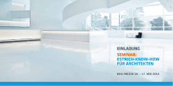EINLADUNG SEmINAr: EStrIch-KNow