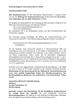 Hochschuleigenes Auswahlverfahren (AdH)