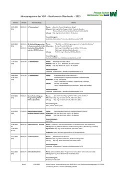 Jahresprogramm 2015