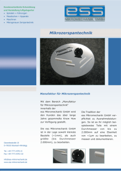Mikrozerspanung - ess Mikromechanik GmbH