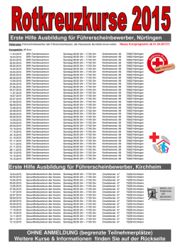 Rotkreuzkurse Führerschein 2015 zweites HJ 9UE
