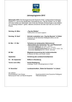 Jahresprogramm 2015 - SDW Schleswig