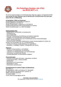 Ein Freiwilliges Soziales Jahr (FSJ) bei RESO