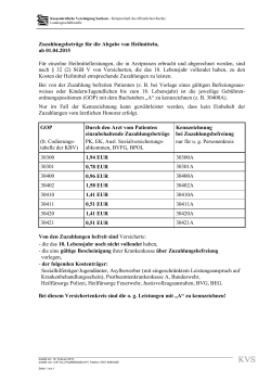 Zuzahlungen in Arztpraxen - Kassenärztliche Vereinigung Sachsen