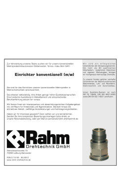 Einrichter konventionelle Mehrspindler - Rahm
