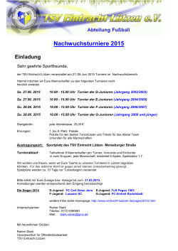 Einladung Nachwuchsturniere Lützen 2015