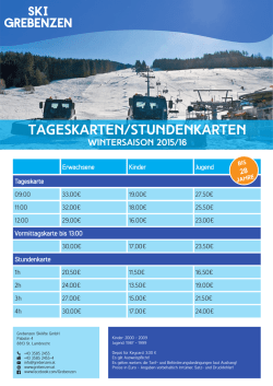 TAGESKARTEN/STUNDENKARTEN