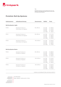 RollUp_Preisliste