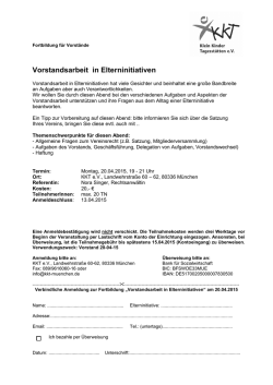Vorstandsarbeit in Elterninitiativen