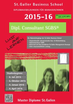 Dipl. Consultant SGBS® - St. Galler Business School