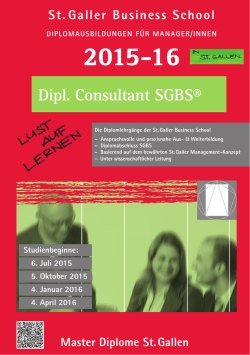 Dipl. Consultant SGBS&reg; - St. Galler Business School