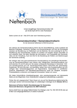 Gemeindeschreiber / Gemeindeschreiberin